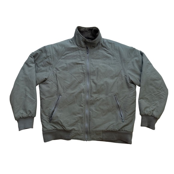 Cabela's Mens Large Full Zip Jacket Olive Green Fleece Lined Thinsulate Outdoor - Picture 1 of 14